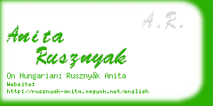 anita rusznyak business card
